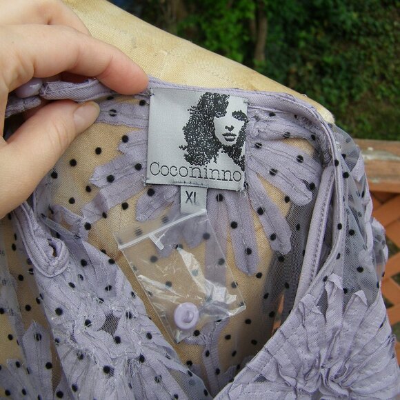 NWT sz XL 10-12 Polka Dot Floral blouse - Picture 12 of 13